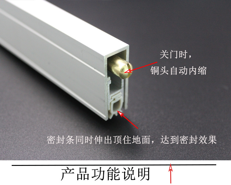 pg电子娱乐平台五金RDA-31C(U2) 铝合金门底防尘器